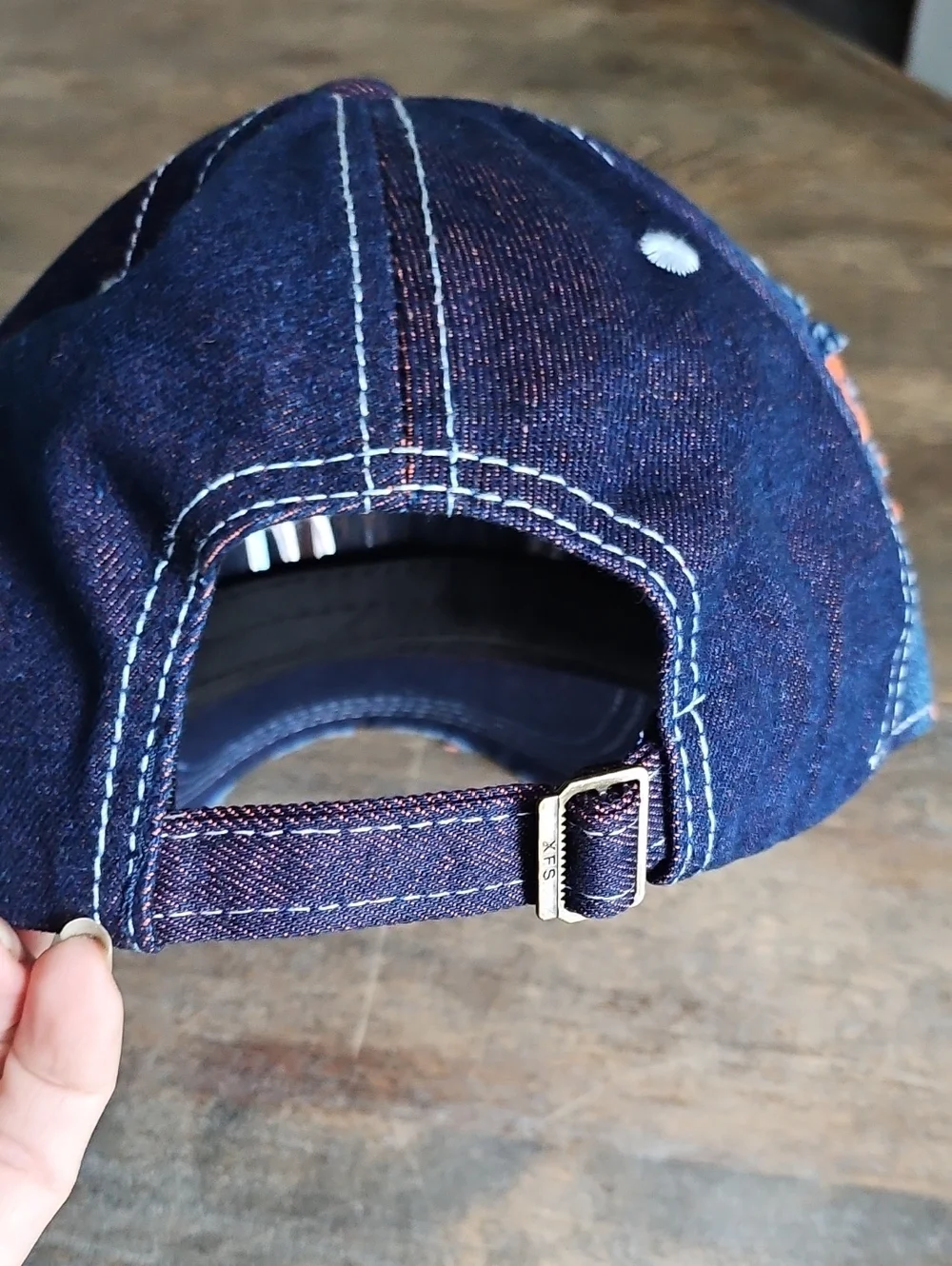 NWT Denim Distressed Baseball Cap